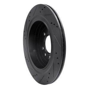 Land Rover Discovery Brake Rotor (1) - Rear Right - R1 Concepts - Drilled & Slotted - Black - `05-`16